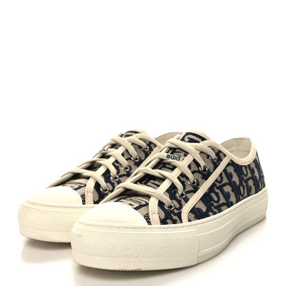 Christian Dior Canvas Oblique Walk'N'Dior Low Top Sneakers 37.5 Deep Blue 3 of 10
