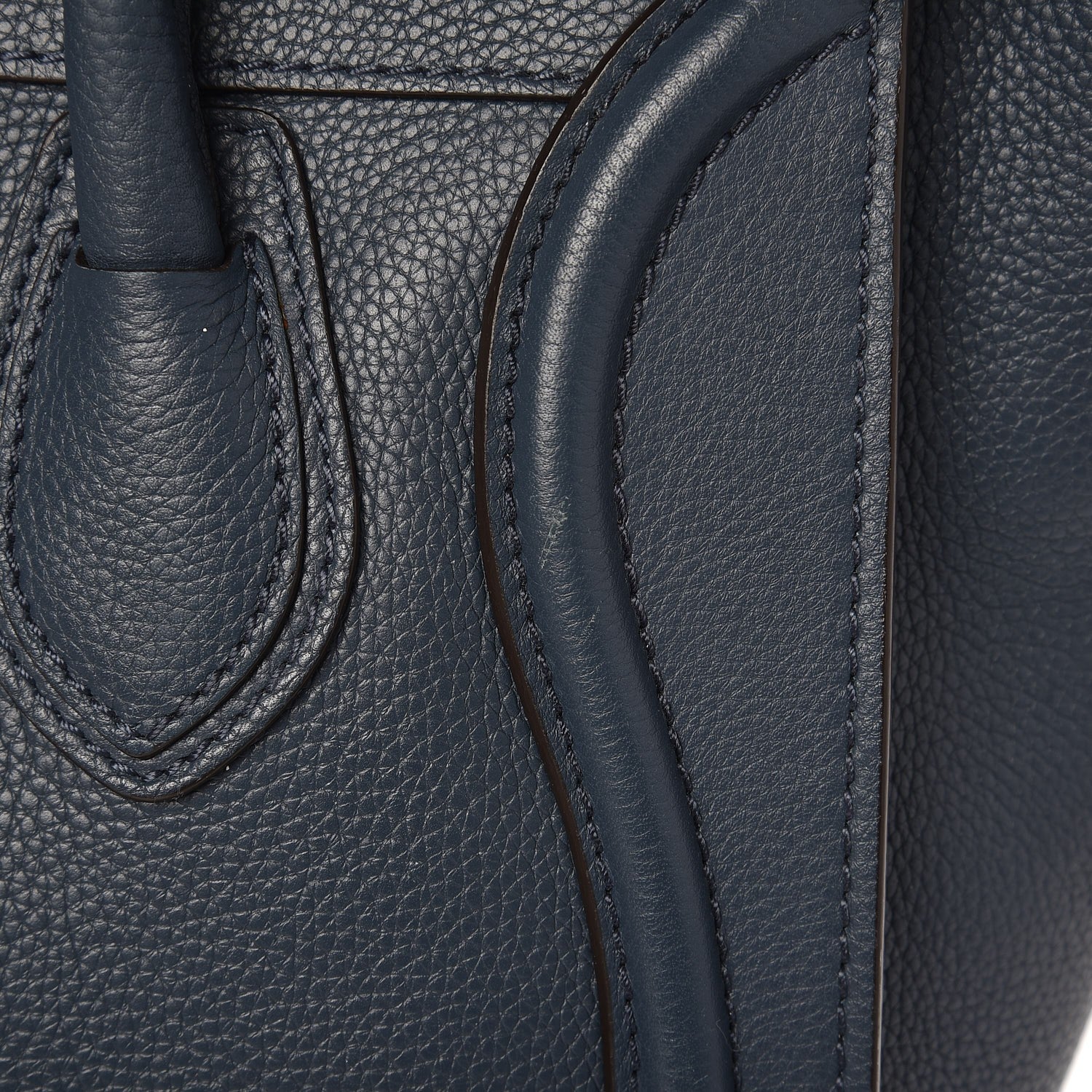Celine Drummed Calfskin Micro Luggage Orage 9 of 11