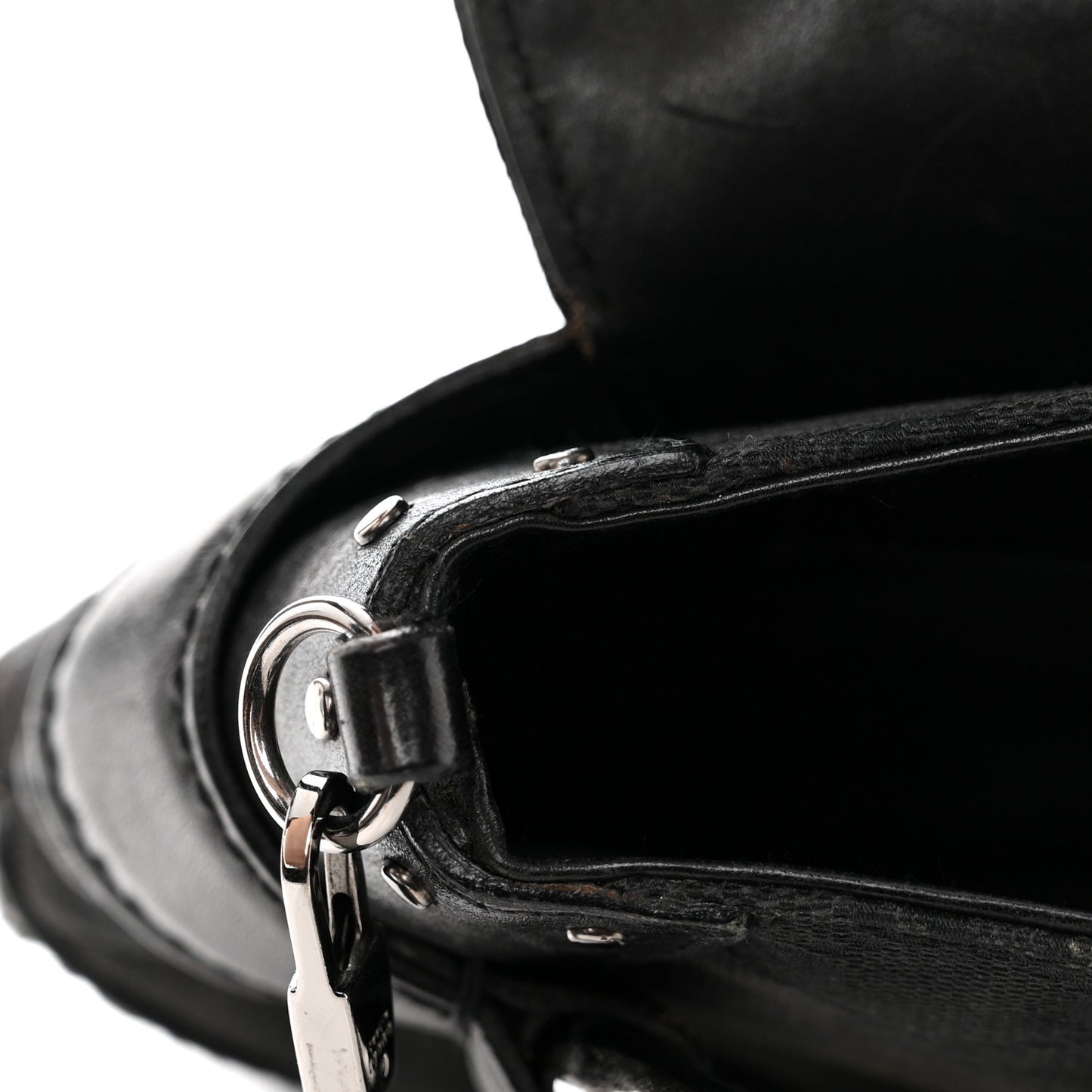 Monogram Studded Horsebit Clutch Black