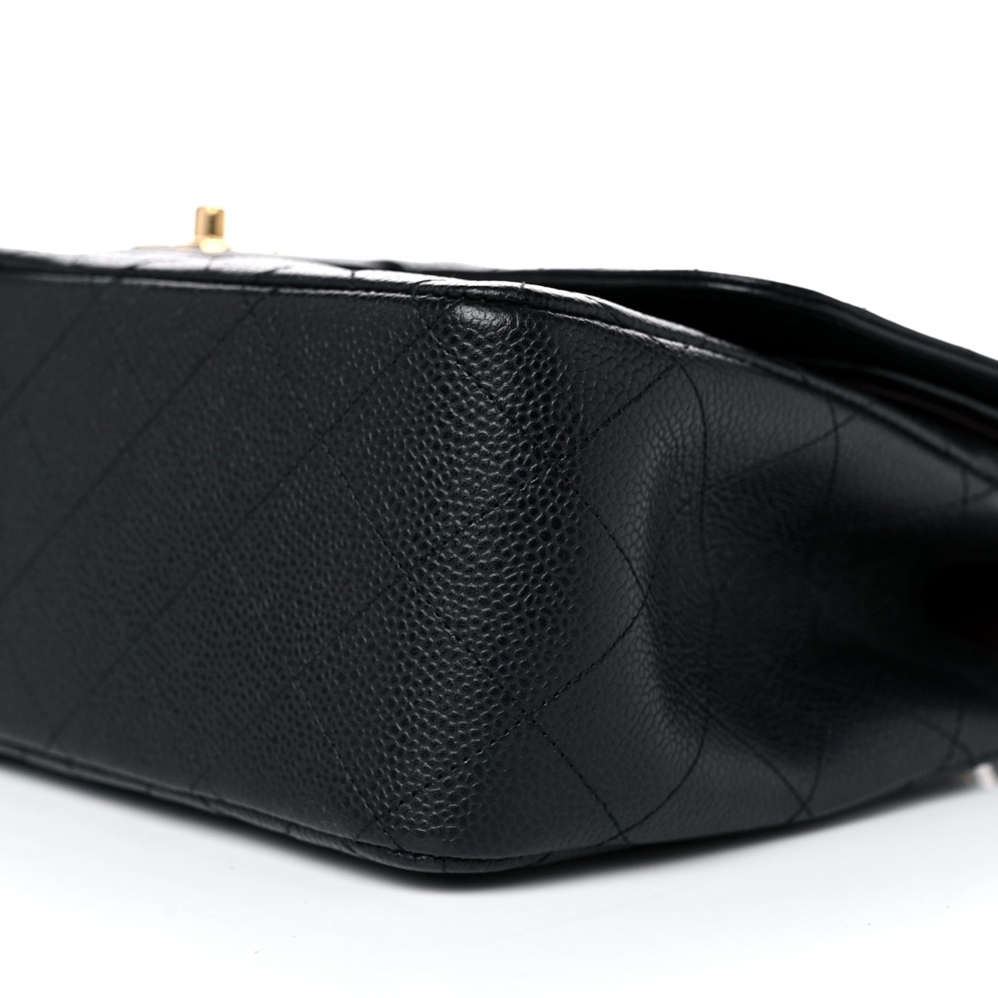 Caviar Quilted Jumbo Double Flap Black
