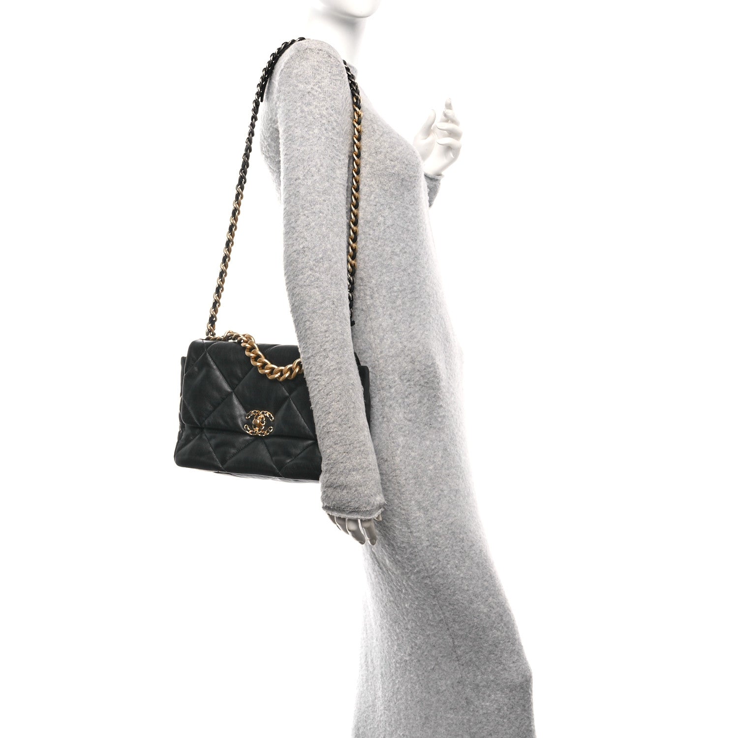 Chanel Lambskin Quilted Large Chanel 19 Flap Black 2 of 11