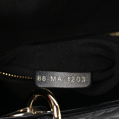 Christian Dior Lambskin Cannage Medium Lady Dior Black 7 of 11