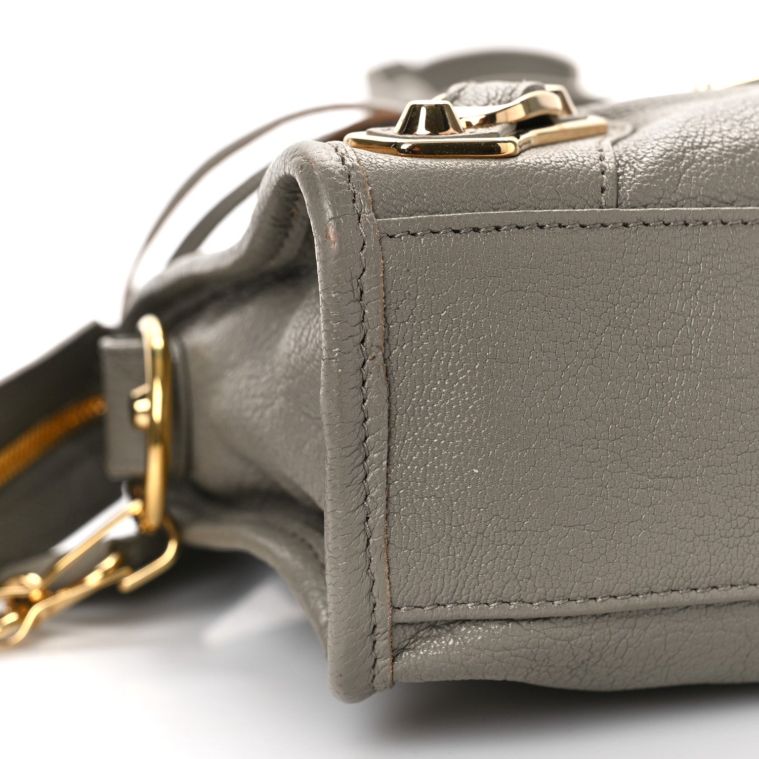 Balenciaga Chevre Gold Metallic Edge Hardware Mini City Gris Taupe 8 of 9