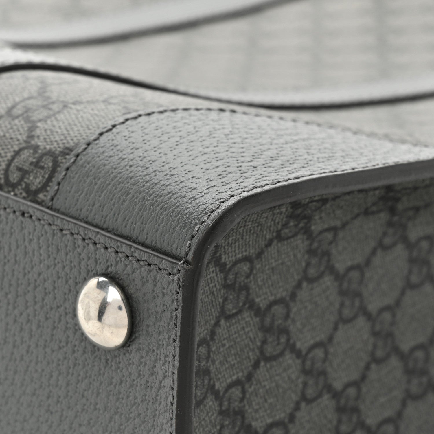Gucci GG Supreme Monogram Textured Dollar Calfskin Medium Ophidia Tote Grey Black Graphite Grey 11 of 15