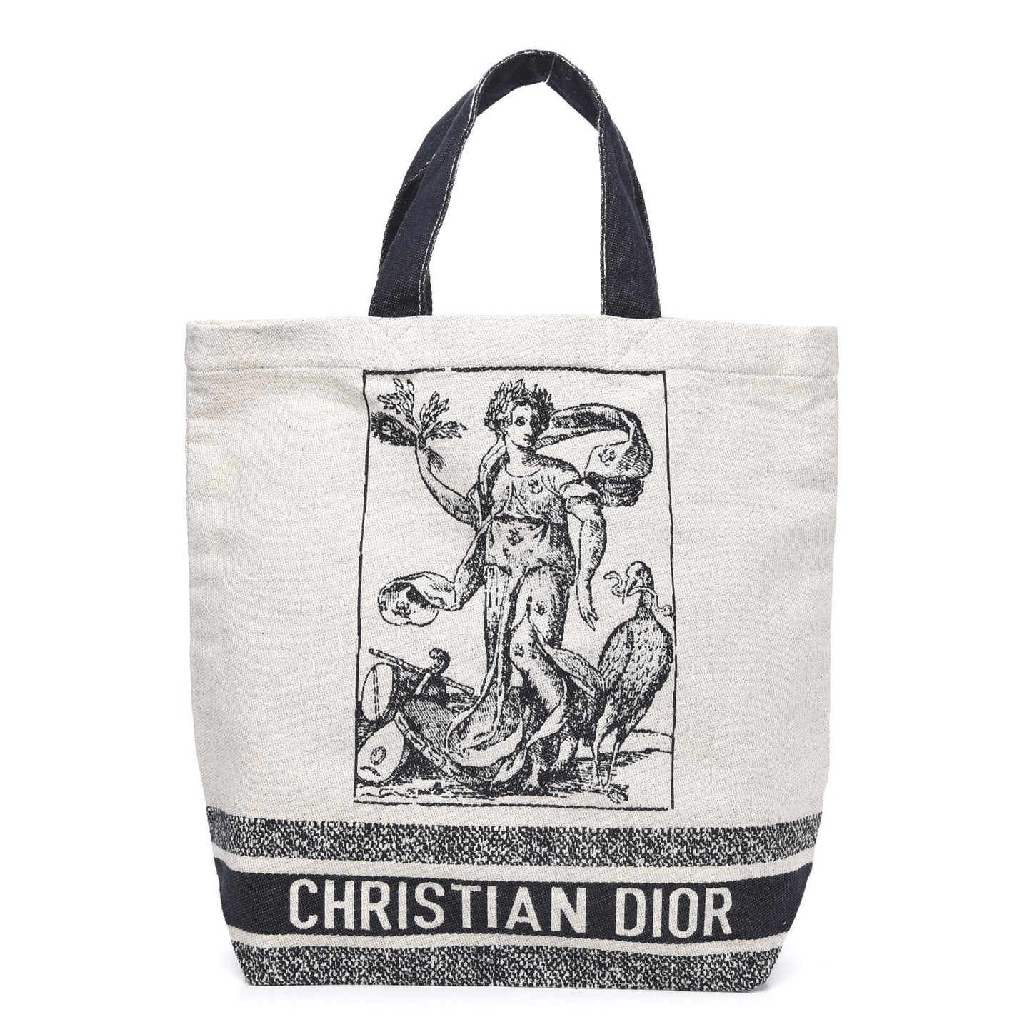Canvas Print Cruise Tote Ivory Black