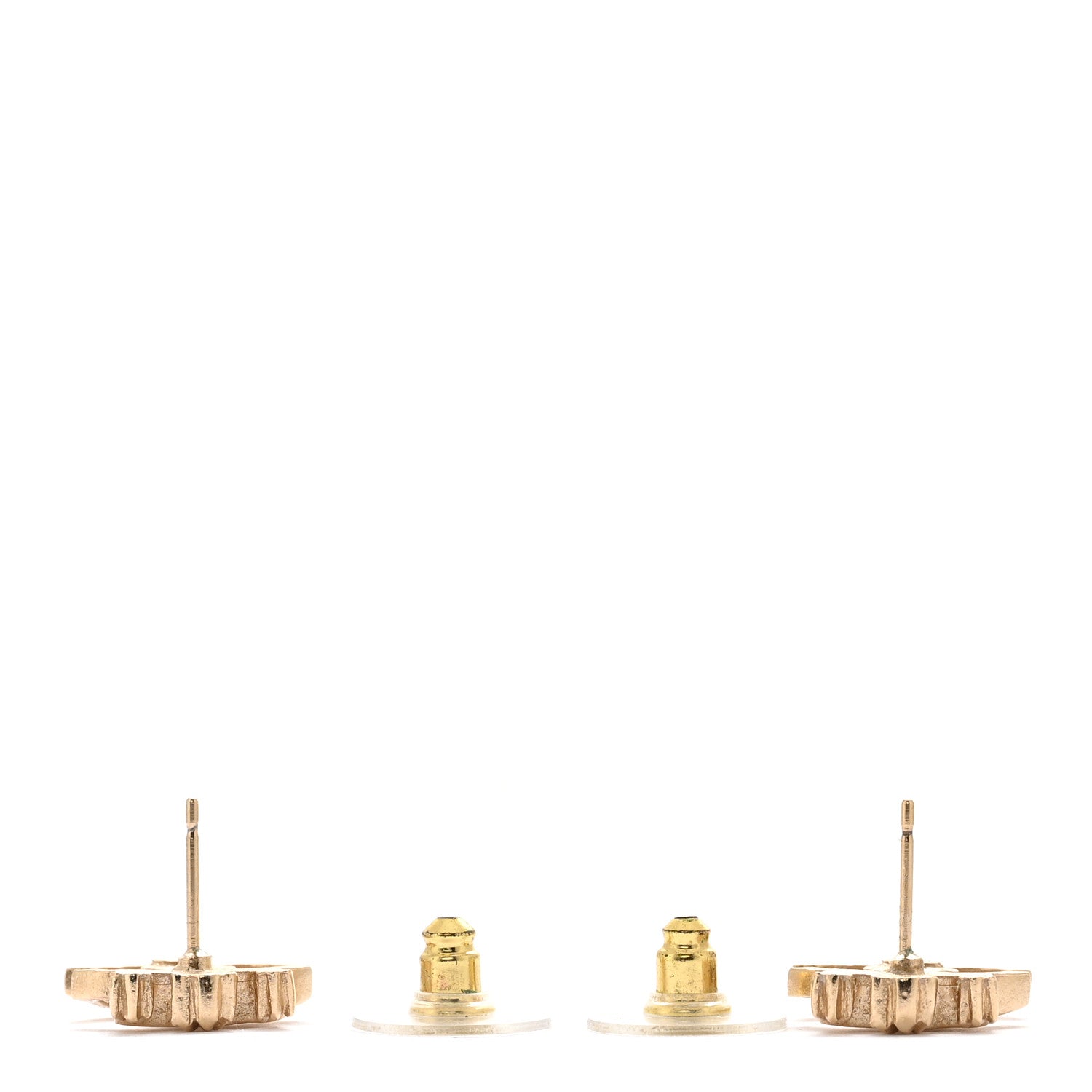 Chanel Crystal CC Crown Earrings Gold 3 of 5