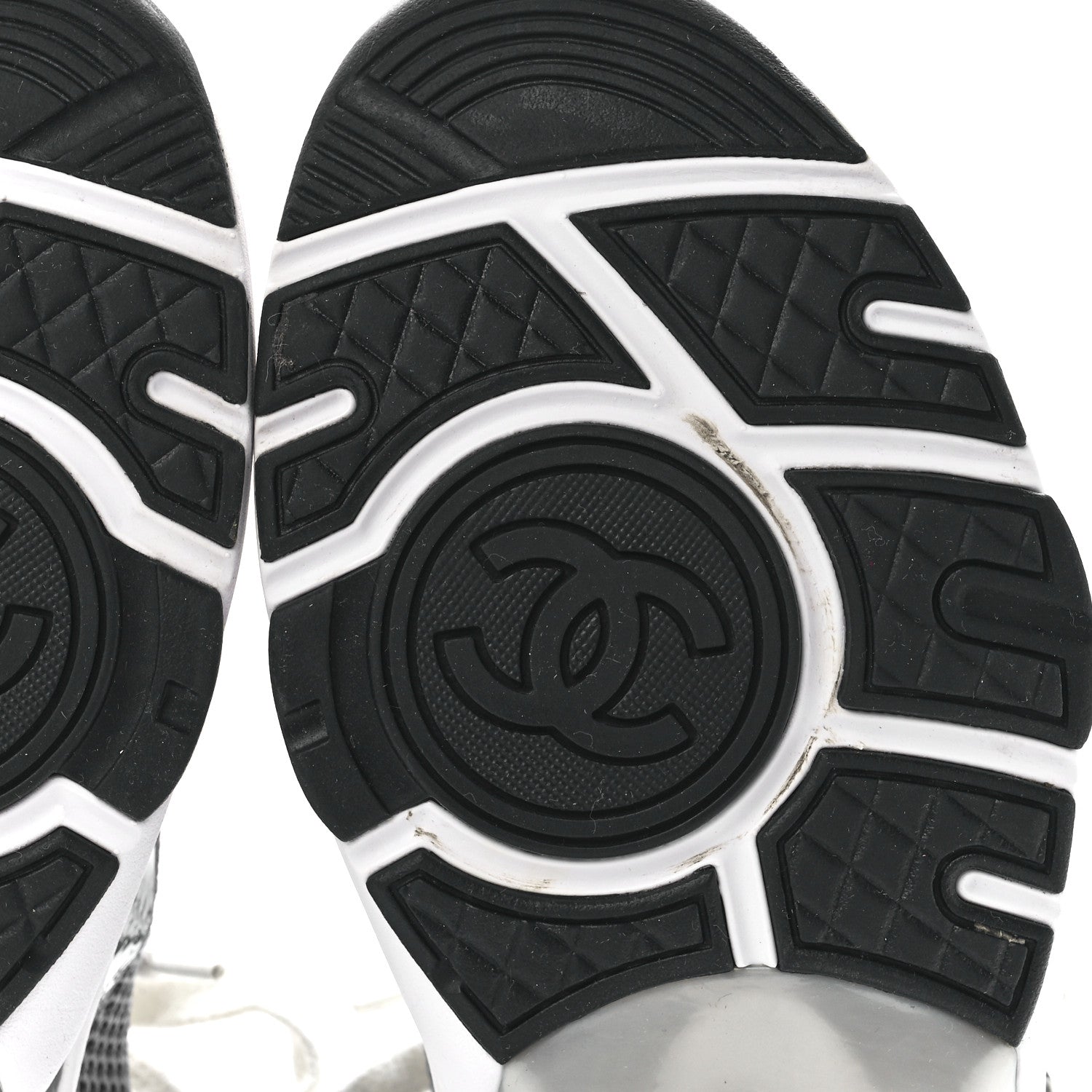 Chanel Fabric Suede Calfskin Stretch CC Sneakers 39 Black Grey 6 of 8