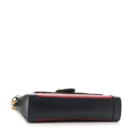 Gucci New Sakai Calfskin Lux Tri-Color Dahlia Chain Shoulder Bag New Cherry Red Sun Oil Blue 4 of 9