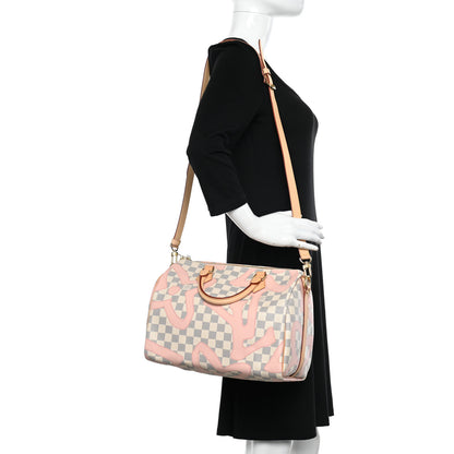 Louis Vuitton Damier Azur Tahitienne Speedy Bandouliere 30 Rose Ballerine 2 of 10