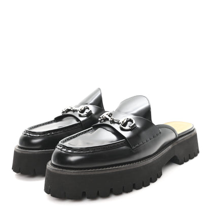 Gucci Magnum Calfskin Womens Horsebit Platform Mules 41 Black 4 of 9