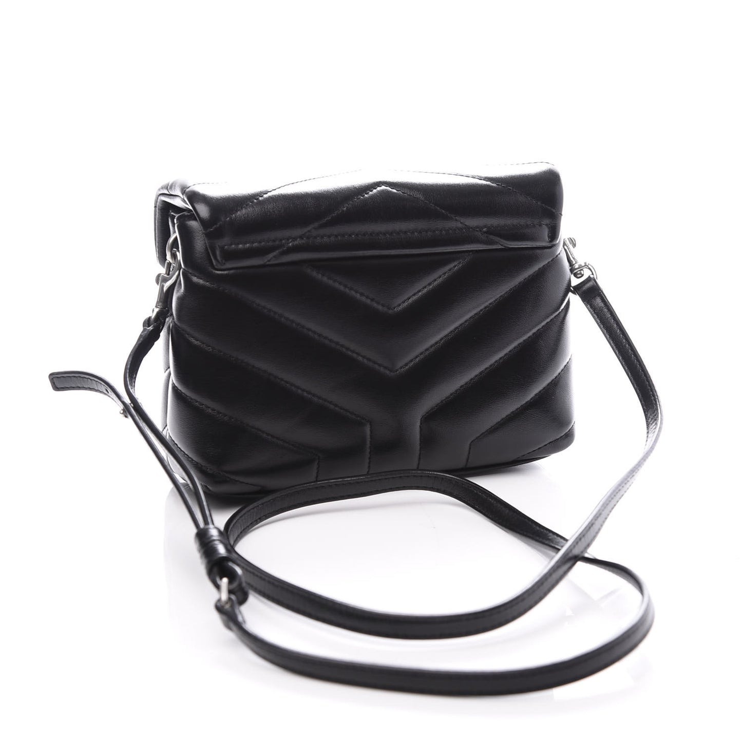 Calfskin Y Quilted Monogram Toy Loulou Crossbody Bag Black