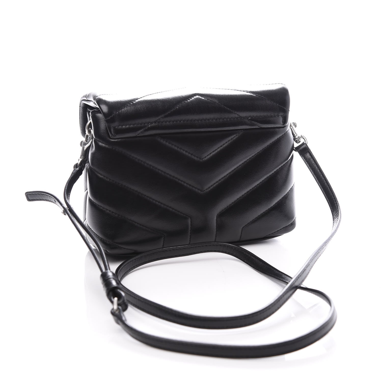 Saint Laurent Calfskin Y Quilted Monogram Toy Loulou Crossbody Bag Black 2 of 11