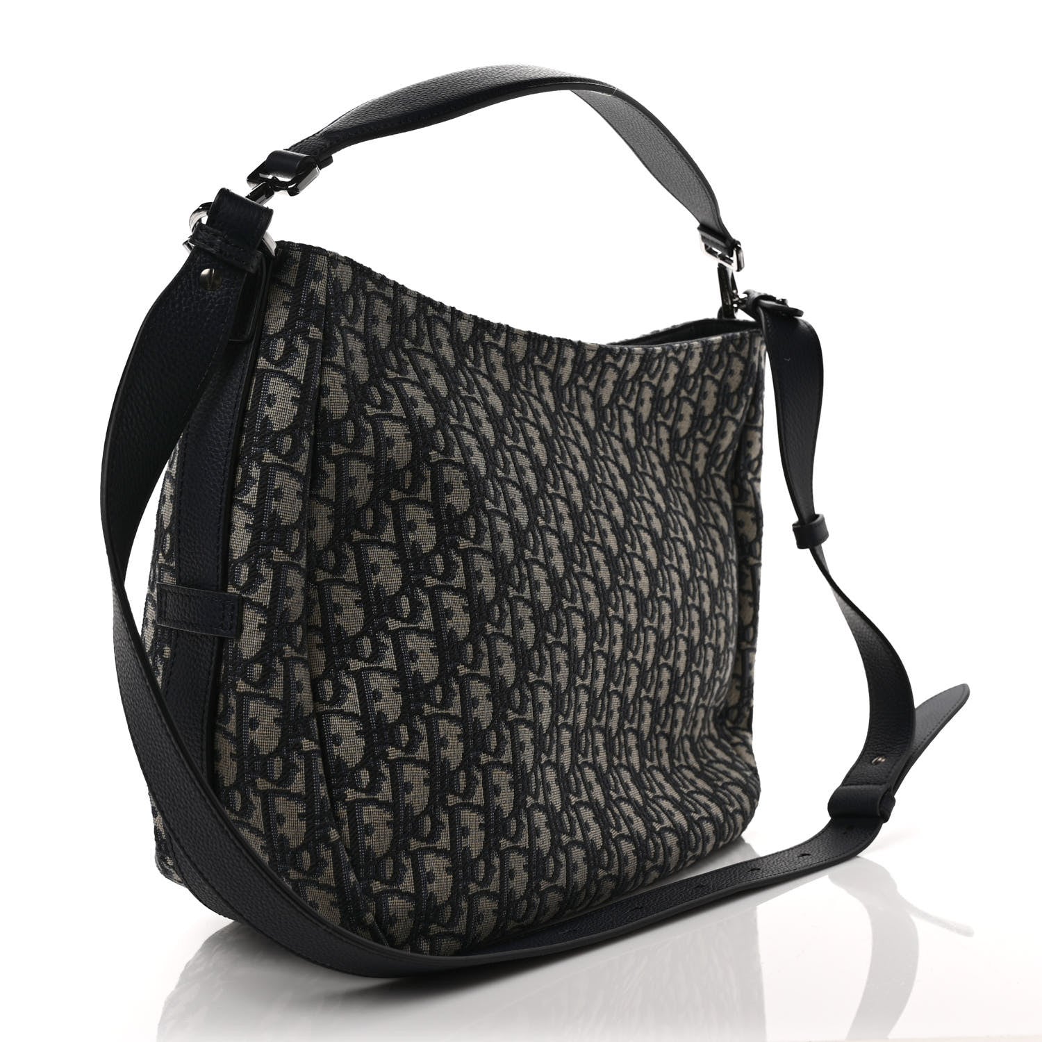 Christian Dior Oblique Soft Saddle Bag Beige Black 3 of 8