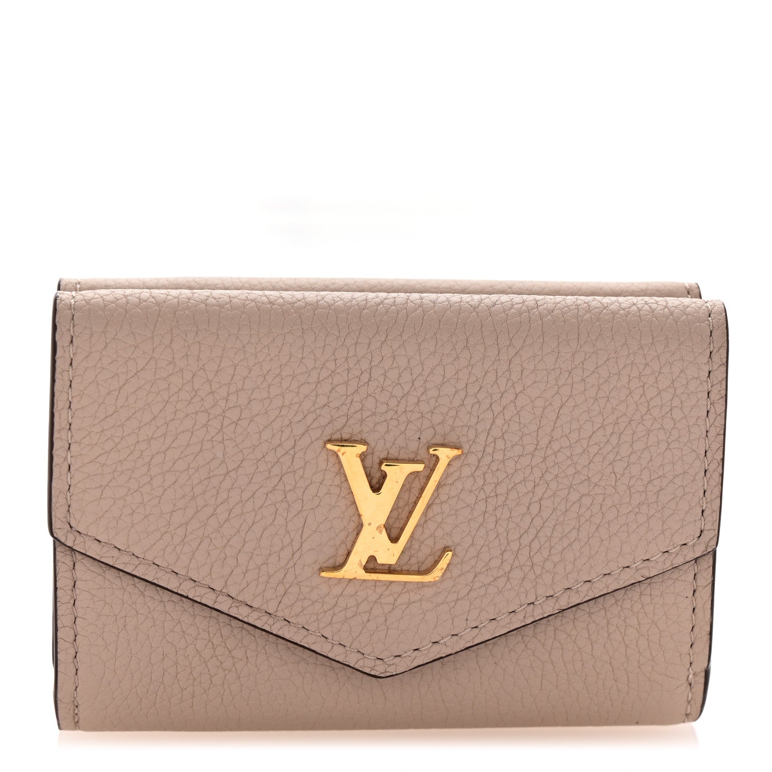 Louis Vuitton Calfskin Lockmini Wallet Greige 1 of 9