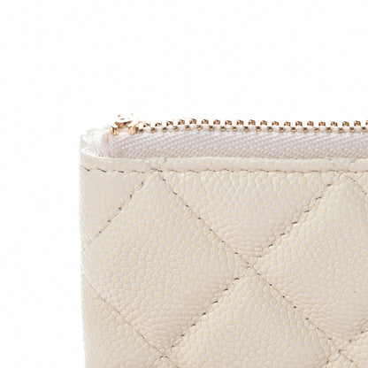 Chanel Caviar Quilted Small Cosmetic Case White 10 of 12