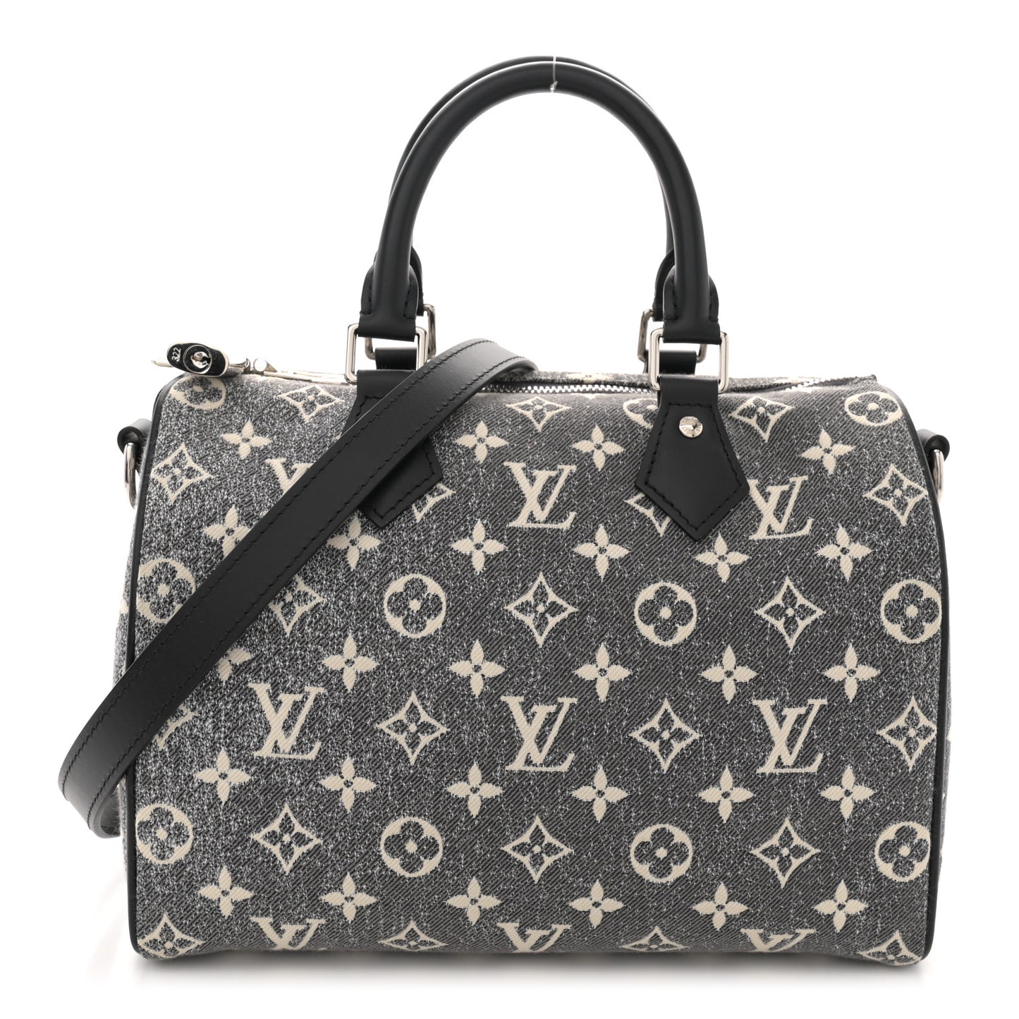 Denim Monogram Jacquard Speedy Bandouliere 25 Black