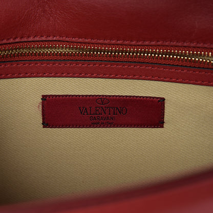 Valentino Garavani Vitello Medium Glam Lock Rockstud Flap Red 5 of 9