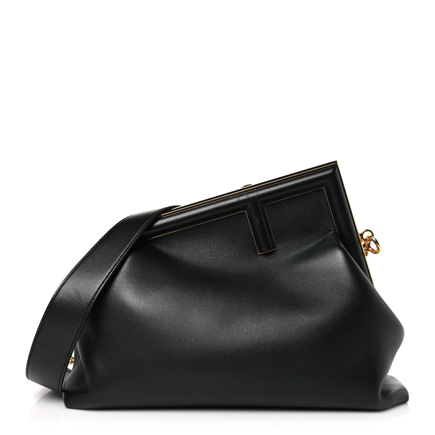 Fendi Shiny Nappa Medium Fendi First Black 1 of 9