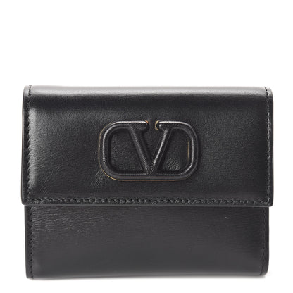 Valentino Garavani Calfskin VLogo Compact Wallet Black 1 of 7