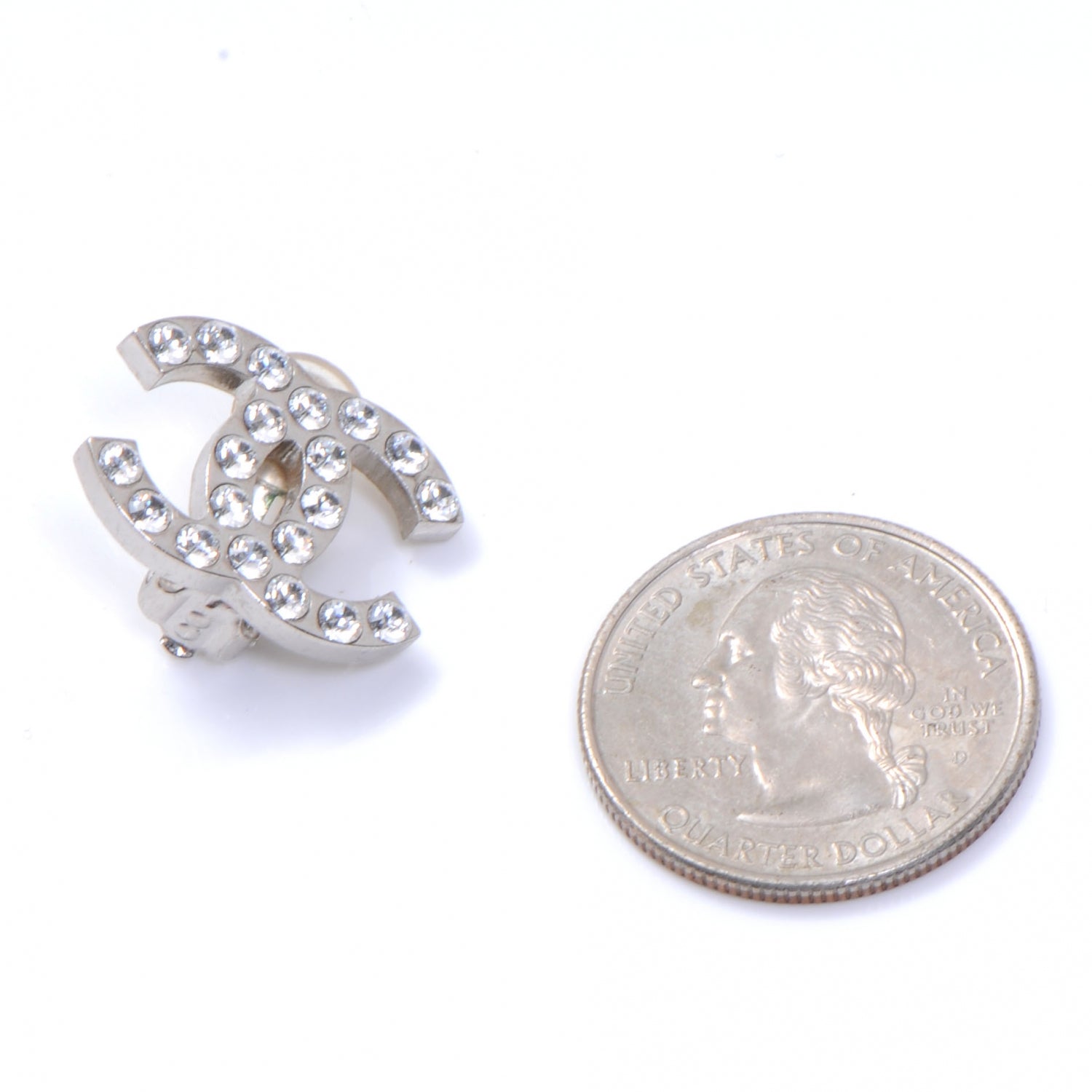 Chanel Crystal CC Clip On Earrings 2 of 5