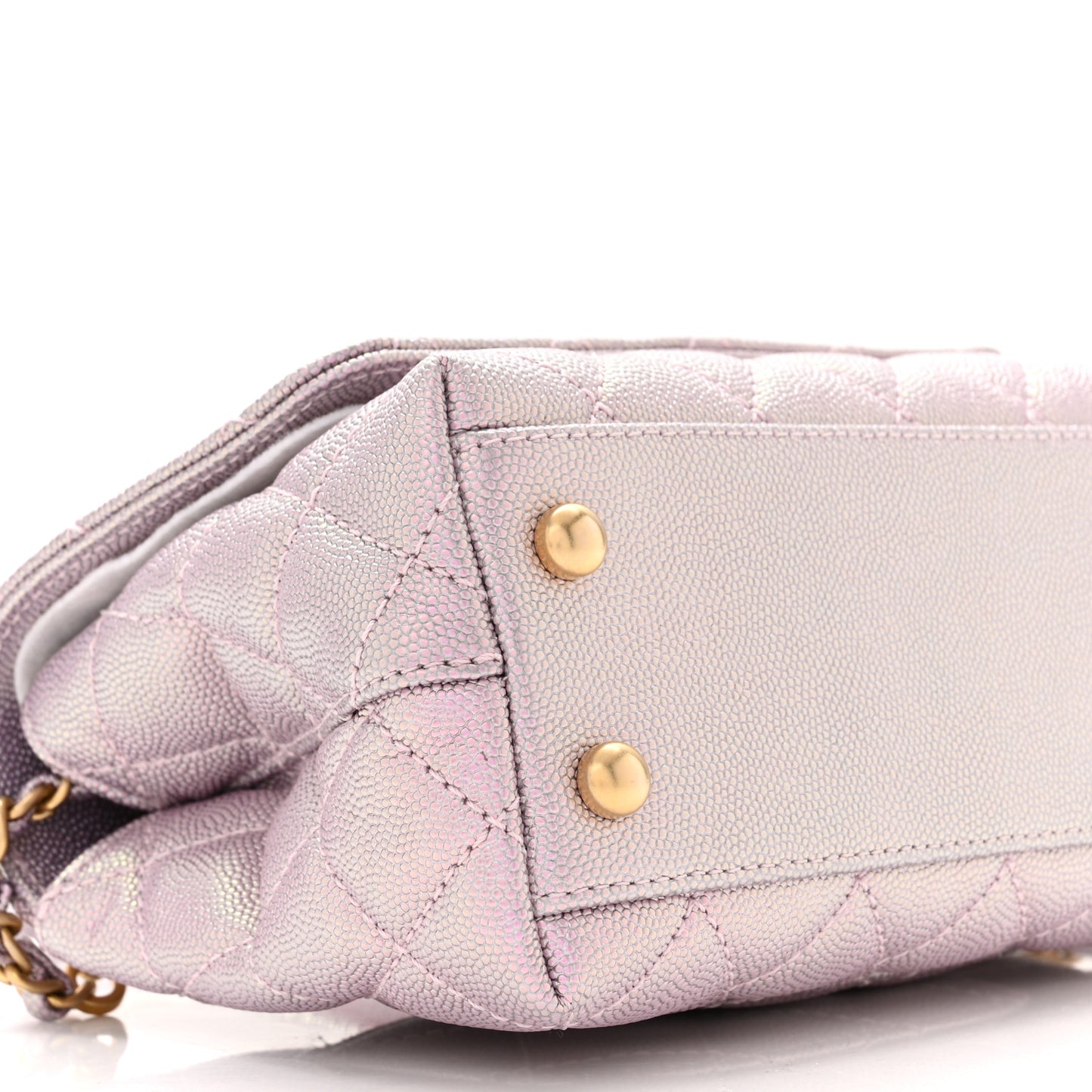 Metallic Caviar Quilted Extra Mini Coco Handle Flap Light Pink