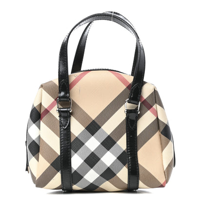 Burberry Patent Trim Nova Check Tote Black 1 of 11