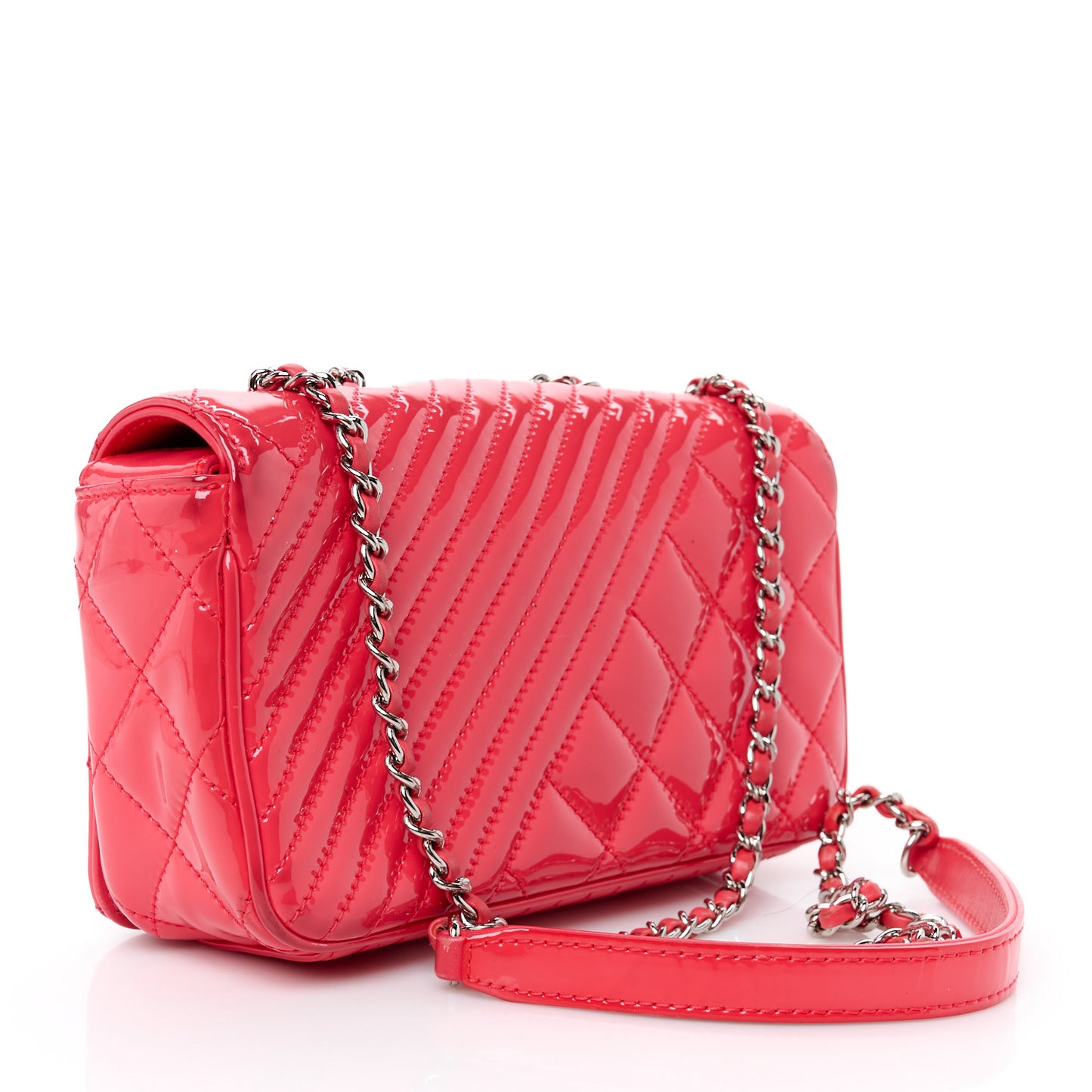 Patent Quilted Small Coco Boy Flap Pink