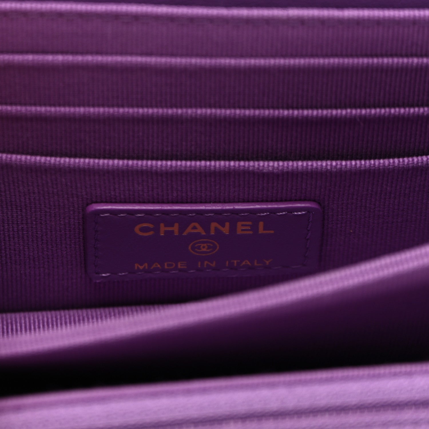 Chanel Lambskin Enamel Quilted Pending CC Clutch With Chain Purple Purple 6 of 11