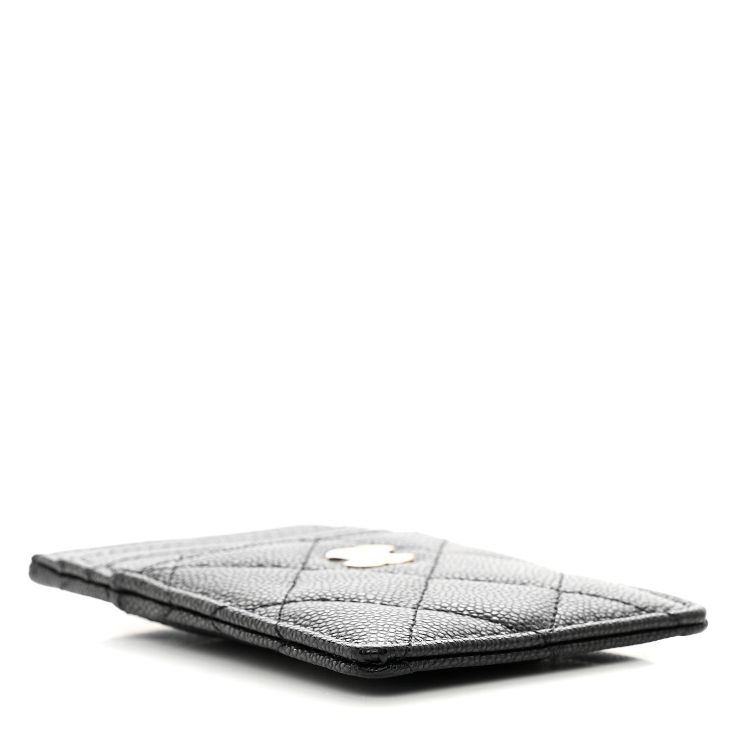 Caviar Quilted Card Holder Black