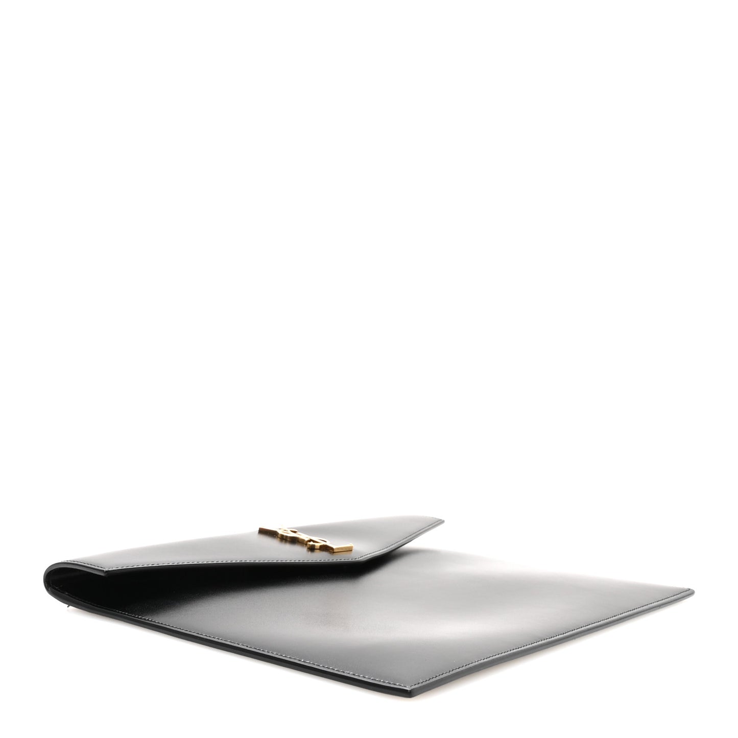 Smooth Shiny Calfskin Monogram Large Uptown Pouch Black