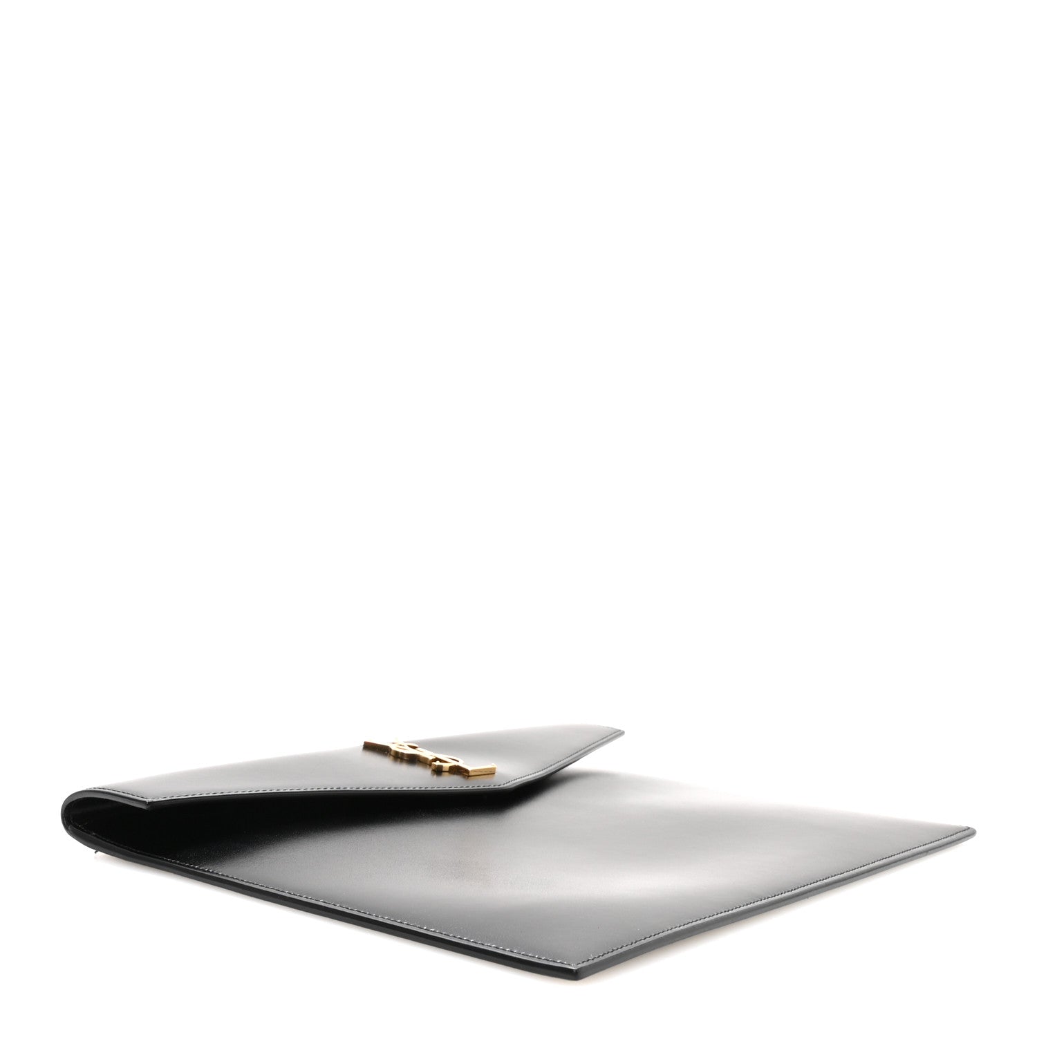 Saint Laurent Smooth Shiny Calfskin Monogram Large Uptown Pouch Black 4 of 8