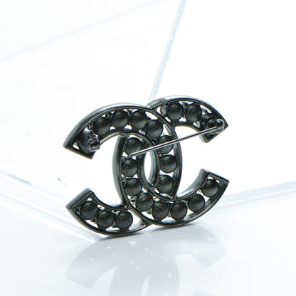 Chanel Crystal CC Brooch Black 3 of 4
