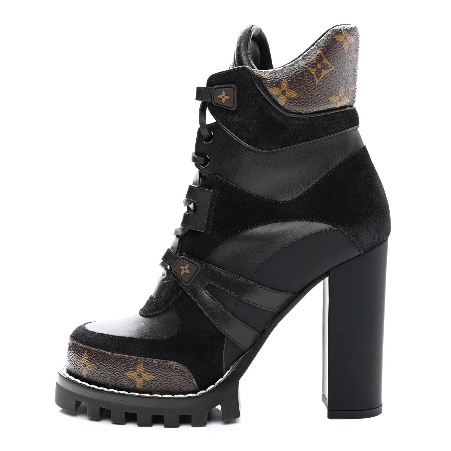 Louis Vuitton Suede Calfskin Monogram Star Trail Ankle Boots 39 Black 1 of 8