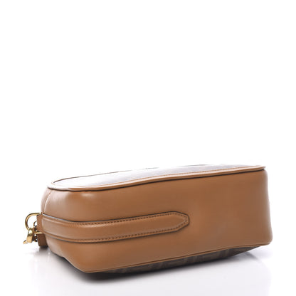 Fendi Glazed Fabric Vitello Century FF 1974 Stamp Patch Camera Case Mogano Panna Caramello 3 of 11