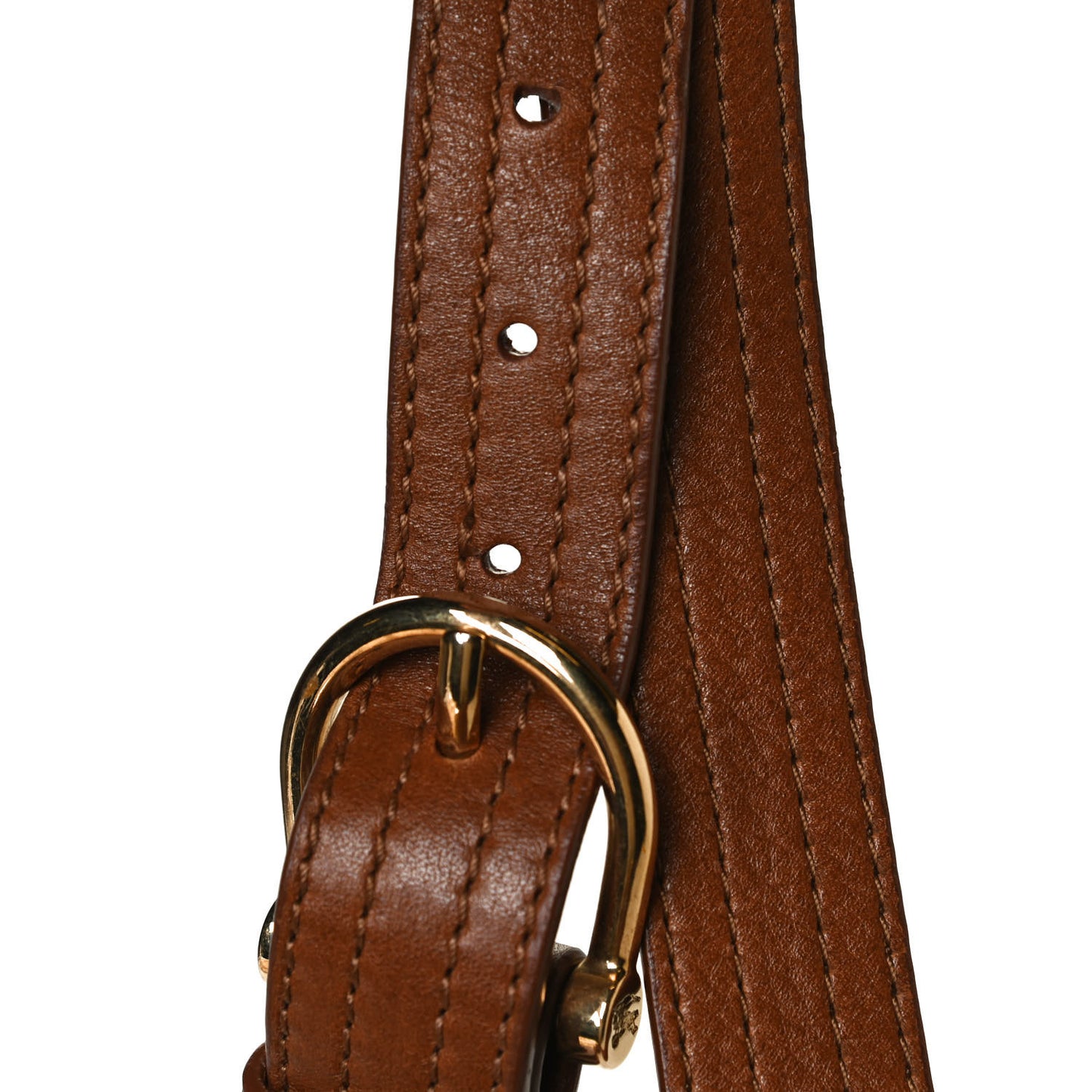 Grainy Calfskin Small Buckle Crossbody Brown