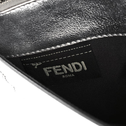 Fendi Metallic Vitello Hypnoteyes Scalloped Tube Wallet on Chain Silver 8 of 11