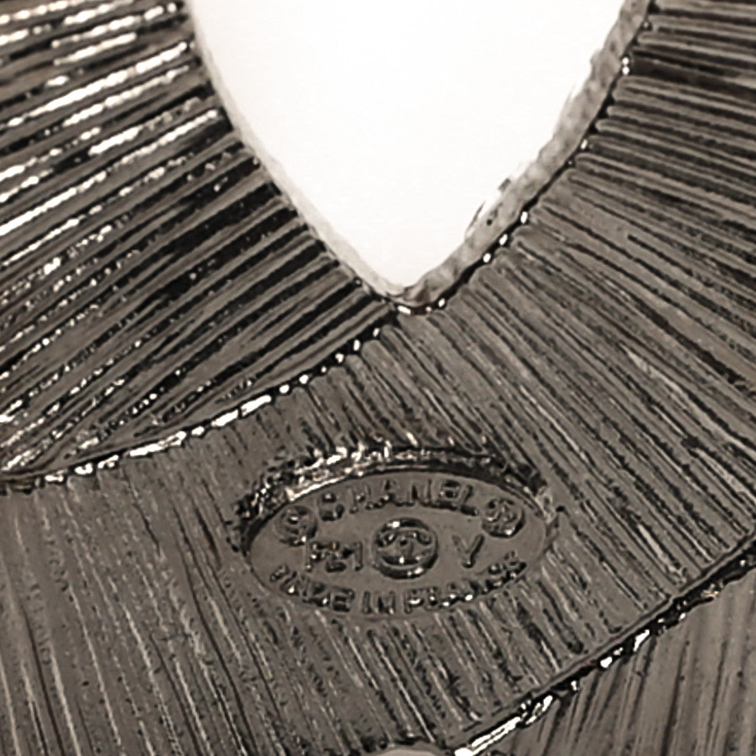 Baguette Crystal CC Brooch Silver