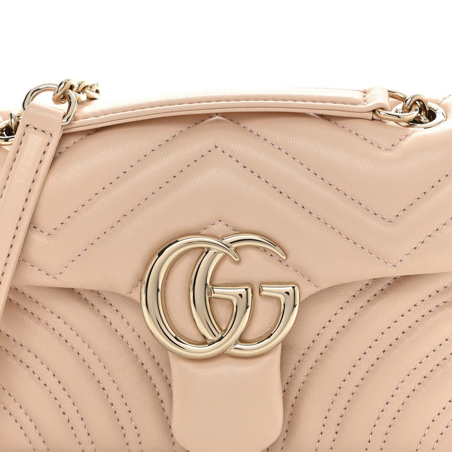Lambskin Matelasse Small GG Marmont Shoulder Bag Pink Beige