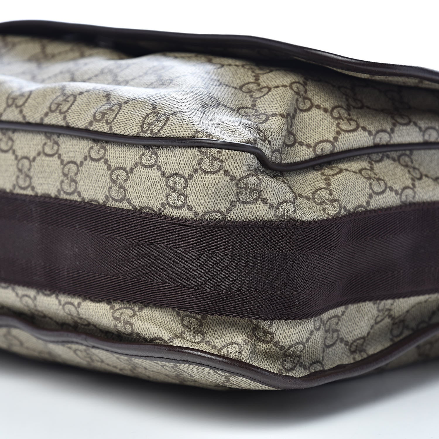 Gucci GG Plus Monogram Large Flap Messenger Bag Beige Dark Brown 14 of 15