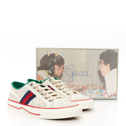 Gucci X LIBERTY OF LONDON Canvas Web Tracy Print Womens 1977 Tennis Sneakers 39 Mint Peach Mystic White 9 of 9