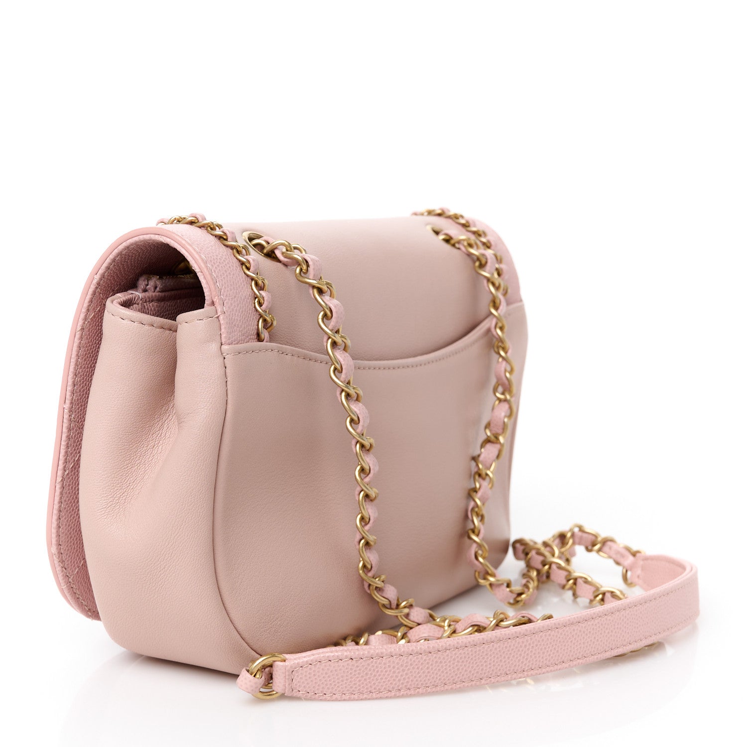 Chanel Lambskin Caviar Lovely Chains Flap Shoulder Bag Pink 3 of 12