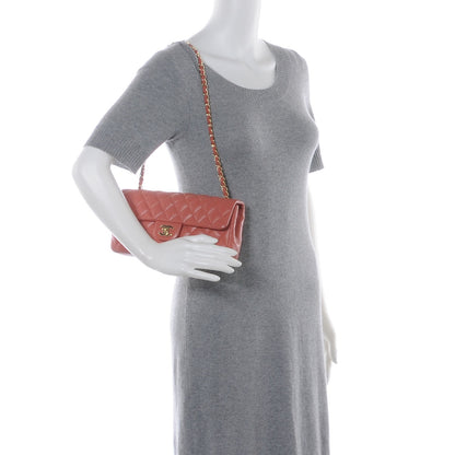 Chanel Lambskin Quilted East West Flap Coral 2 of 8