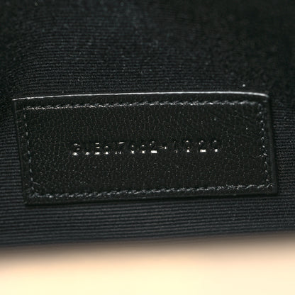 Saint Laurent Grain De Poudre Matelasse Chevron Monogram Envelope Clutch Dark Beige 7 of 10
