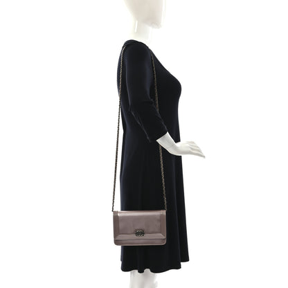 Chanel Metallic Glazed Calfskin Boy Wallet On Chain WOC Pink 2 of 10