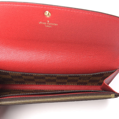 Louis Vuitton Damier Ebene Emilie Wallet Red 5 of 6