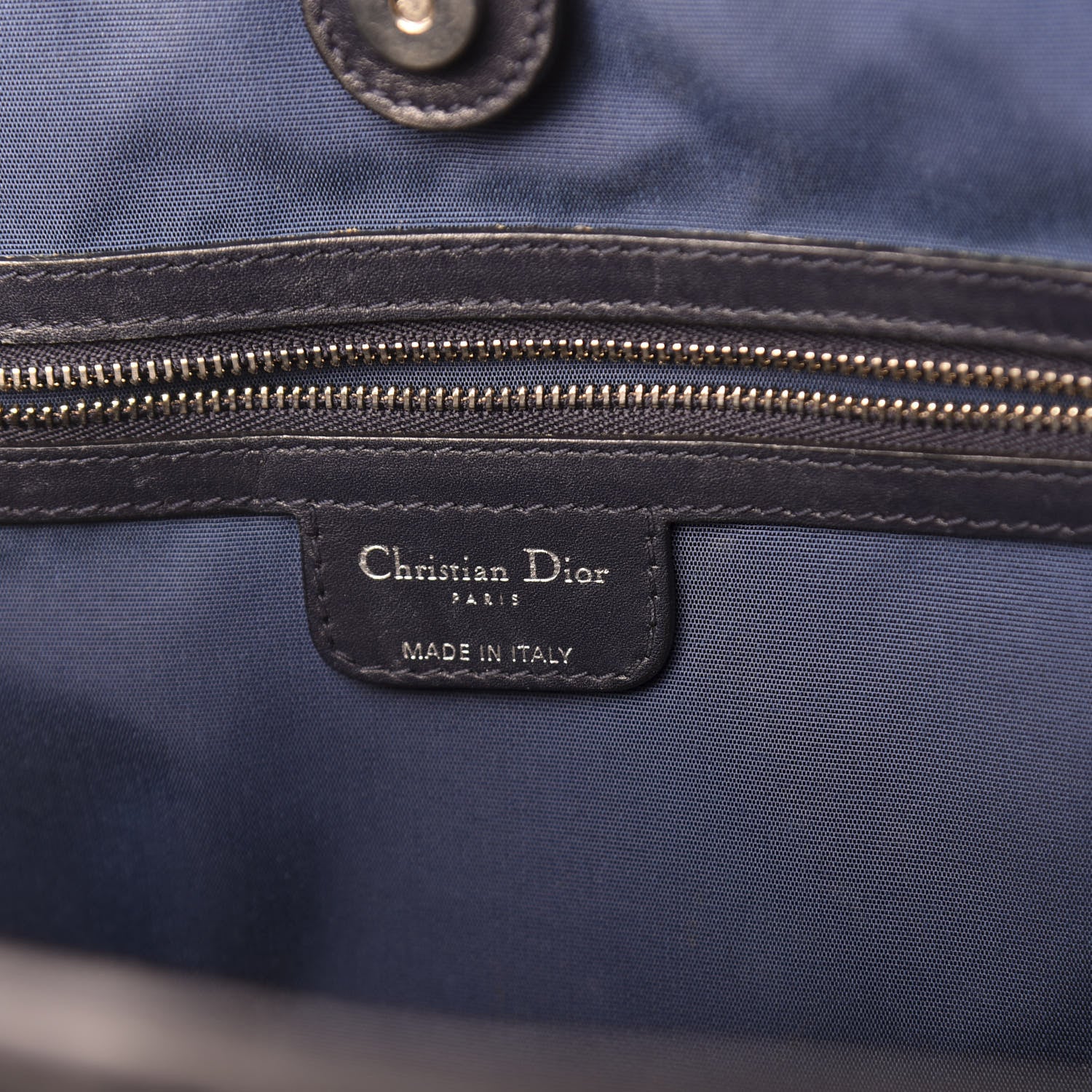 Christian Dior Coated Canvas Cannage Medium Panarea Tote Navy 8 of 12