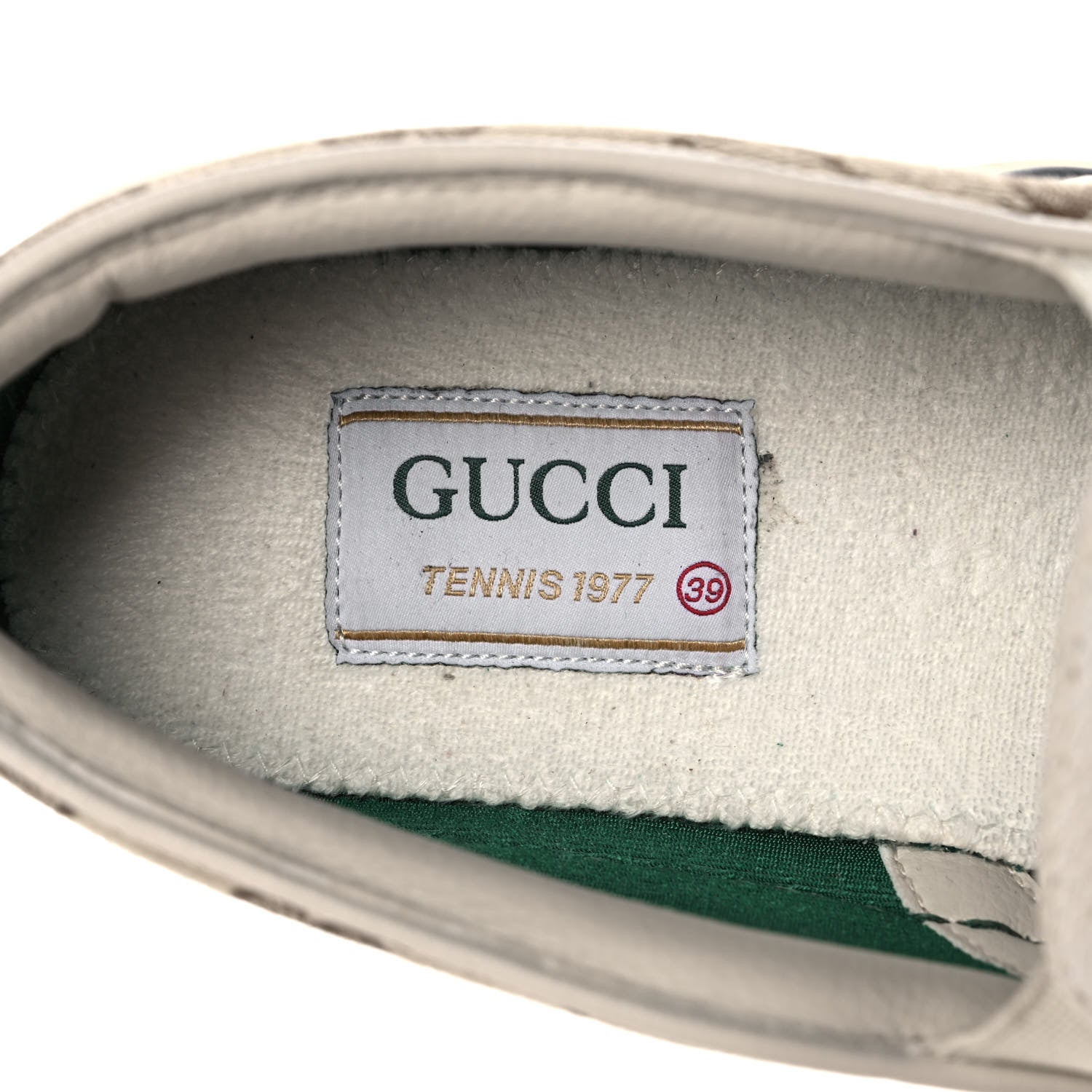Gucci GG Monogram Womens 1977 Tennis Slip On 30mm Sneakers 39 Beige Ebony Mystic White 7 of 8