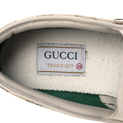Gucci GG Monogram Womens 1977 Tennis Slip On 30mm Sneakers 39 Beige Ebony Mystic White 7 of 8