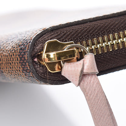 Louis Vuitton Damier Ebene Clemence Wallet Rose Ballerine 5 of 10