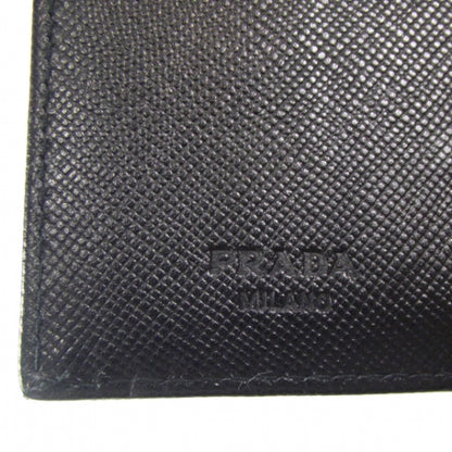 Prada Nylon Leather Tri-fold Wallet Black 6 of 8